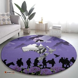 ANZAC Day Round Carpet Lest We Forget the Animals Too LT19