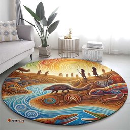 Aboriginal Dreamtime Animals Stories Round Carpet LT9