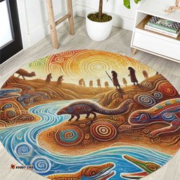Aboriginal Dreamtime Animals Stories Round Carpet LT9