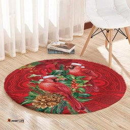Aussie Red Cardinal Round Carpet Aboriginal Inspired Christmas LT9