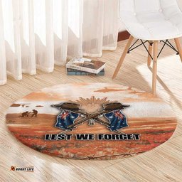 ANZAC Day Round Carpet Commemorative Soldier Tribute DT05