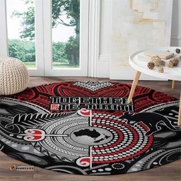 Aotearoa and Australia Round Carpet New Zealand Honour The Treaty Ake!Ake!Ake! LT9