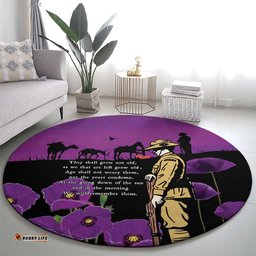 ANZAC Soldier and War Animals Round Carpet We Will Remember Them LT15
