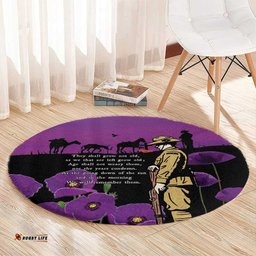 ANZAC Soldier and War Animals Round Carpet We Will Remember Them LT15