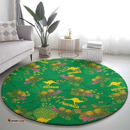 Australia Billy Buttons Round Carpet Aussie Pycnosorus Kangaroo Seamless Style LT14