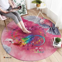 Australia Fight Cancer In All Colors Round Carpet Galah Pink Tie Dye LT7