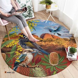 Australia Native Bird Uluru Ayers Rock Round Carpet LT9