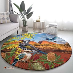 Australia Native Bird Uluru Ayers Rock Round Carpet LT9