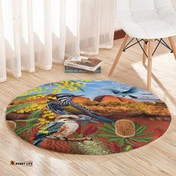 Australia Native Bird Uluru Ayers Rock Round Carpet LT9