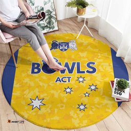 Australian ACT Lawn Bowls Round Carpet Aussie Minimalist Style LT9