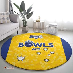 Australian ACT Lawn Bowls Round Carpet Aussie Minimalist Style LT9