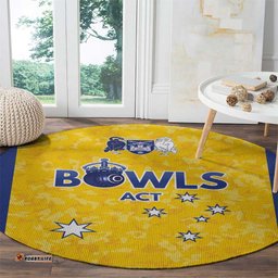 Australian ACT Lawn Bowls Round Carpet Aussie Minimalist Style LT9