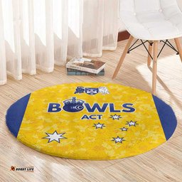 Australian ACT Lawn Bowls Round Carpet Aussie Minimalist Style LT9