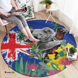 Australia Day Koala Round Carpet Aussie Aussie Aussie Oi Oi Oi Blue Color LT9