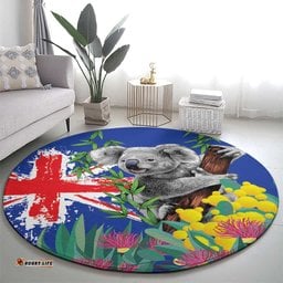 Australia Day Koala Round Carpet Aussie Aussie Aussie Oi Oi Oi Blue Color LT9