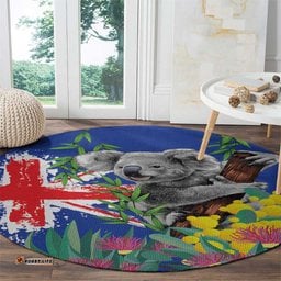 Australia Day Koala Round Carpet Aussie Aussie Aussie Oi Oi Oi Blue Color LT9