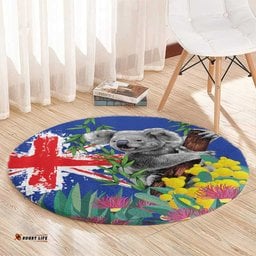 Australia Day Koala Round Carpet Aussie Aussie Aussie Oi Oi Oi Blue Color LT9