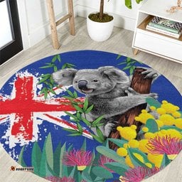 Australia Day Koala Round Carpet Aussie Aussie Aussie Oi Oi Oi Blue Color LT9