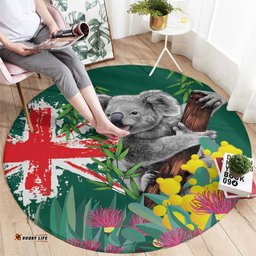 Australia Day Koala Round Carpet Aussie Aussie Aussie Oi Oi Oi National Color LT9