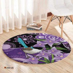 Australia Epilepsy Awareness Round Carpet Purple-crowned Fairywren Boronia Aboriginal LT14