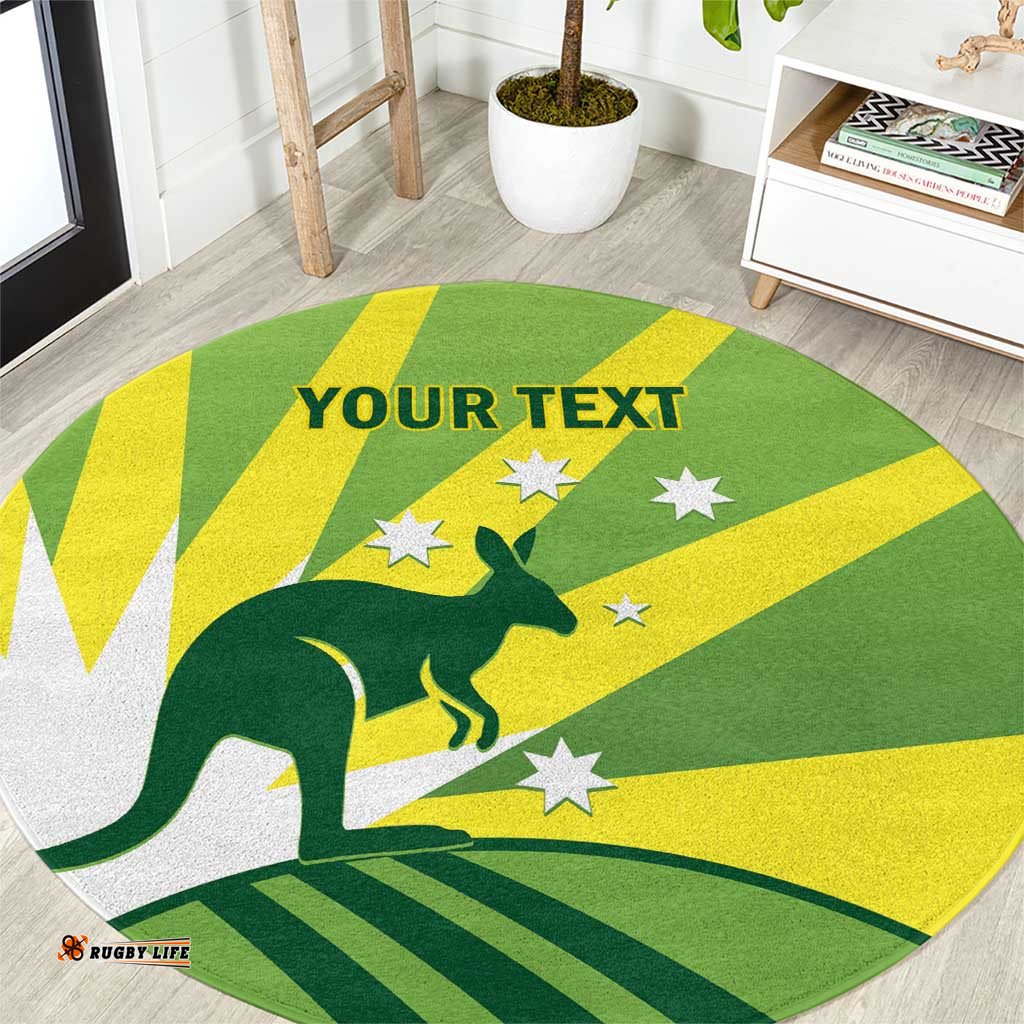 Custom Australia Cricket Round Carpet Go Champions Aussies LT14