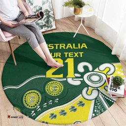 Custom Cricket Aussie Pride Round Carpet Indigenous Inspired LT9