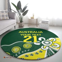 Custom Cricket Aussie Pride Round Carpet Indigenous Inspired LT9