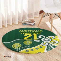 Custom Cricket Aussie Pride Round Carpet Indigenous Inspired LT9