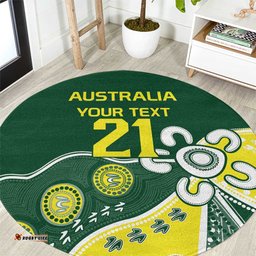 Custom Cricket Aussie Pride Round Carpet Indigenous Inspired LT9