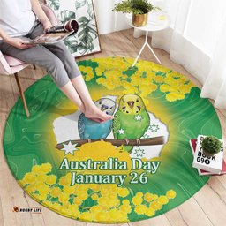 Budgerigar Australia Day Round Carpet Proud To Be An Aussie Opal National Color LT14