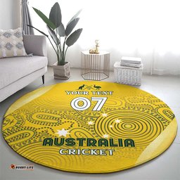 Australia Cricket Custom Indigenous Round Carpet Aboriginal Arts GO Aussie LT7