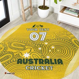 Australia Cricket Custom Indigenous Round Carpet Aboriginal Arts GO Aussie LT7