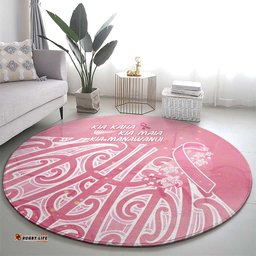 Breast Cancer Awareness Maori Round Carpet Kia Kaha Kia Maia Kia Manawanui LT7