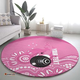Custom Bowls Australia Breast Cancer Round Carpet Pink Ribbon Kangaroo Aboriginal Art LT14