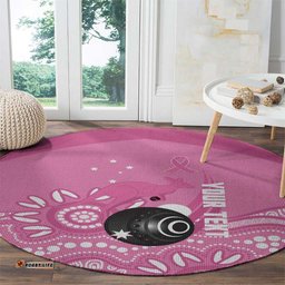 Custom Bowls Australia Breast Cancer Round Carpet Pink Ribbon Kangaroo Aboriginal Art LT14