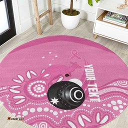 Custom Bowls Australia Breast Cancer Round Carpet Pink Ribbon Kangaroo Aboriginal Art LT14