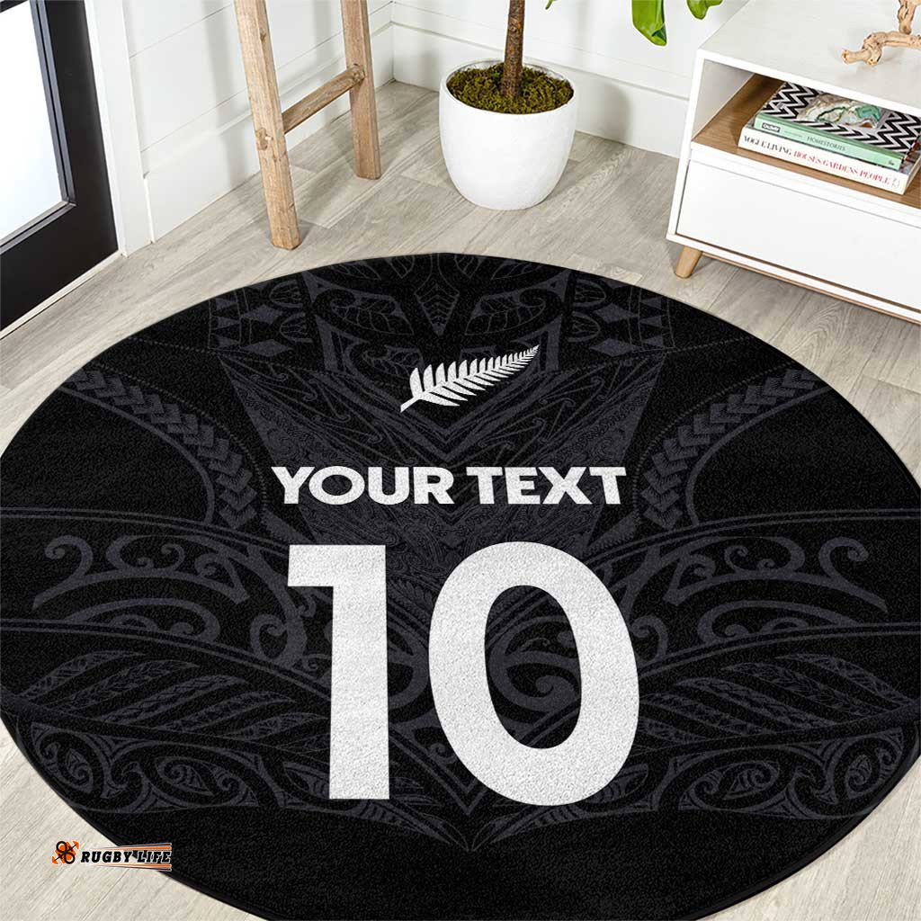 Custom Aotearoa Rugby Round Carpet The Blacks-Sporty T90 Style LT03