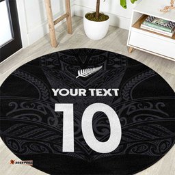 Custom Aotearoa Rugby Round Carpet The Blacks-Sporty T90 Style LT03