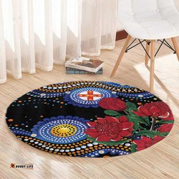 Australia New South Wales Waratahs Round Carpet Aboriginal Dot Art LT9