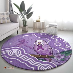 Australia Epilepsy Awareness Round Carpet Purple Budgerigar Plumeria Aboriginal LT14