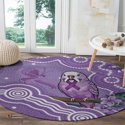 Australia Epilepsy Awareness Round Carpet Purple Budgerigar Plumeria Aboriginal LT14