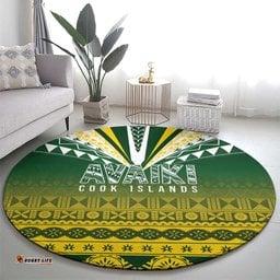 Cook Islands Rugby Round Carpet Kuki Avaiki LT7