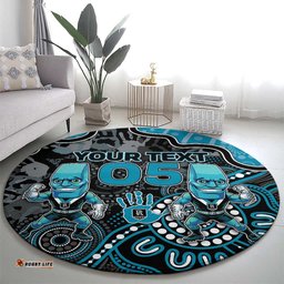 Custom Power Football Round Carpet Aboriginal Dot Art Pattern DT05