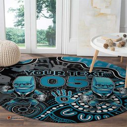 Custom Power Football Round Carpet Aboriginal Dot Art Pattern DT05