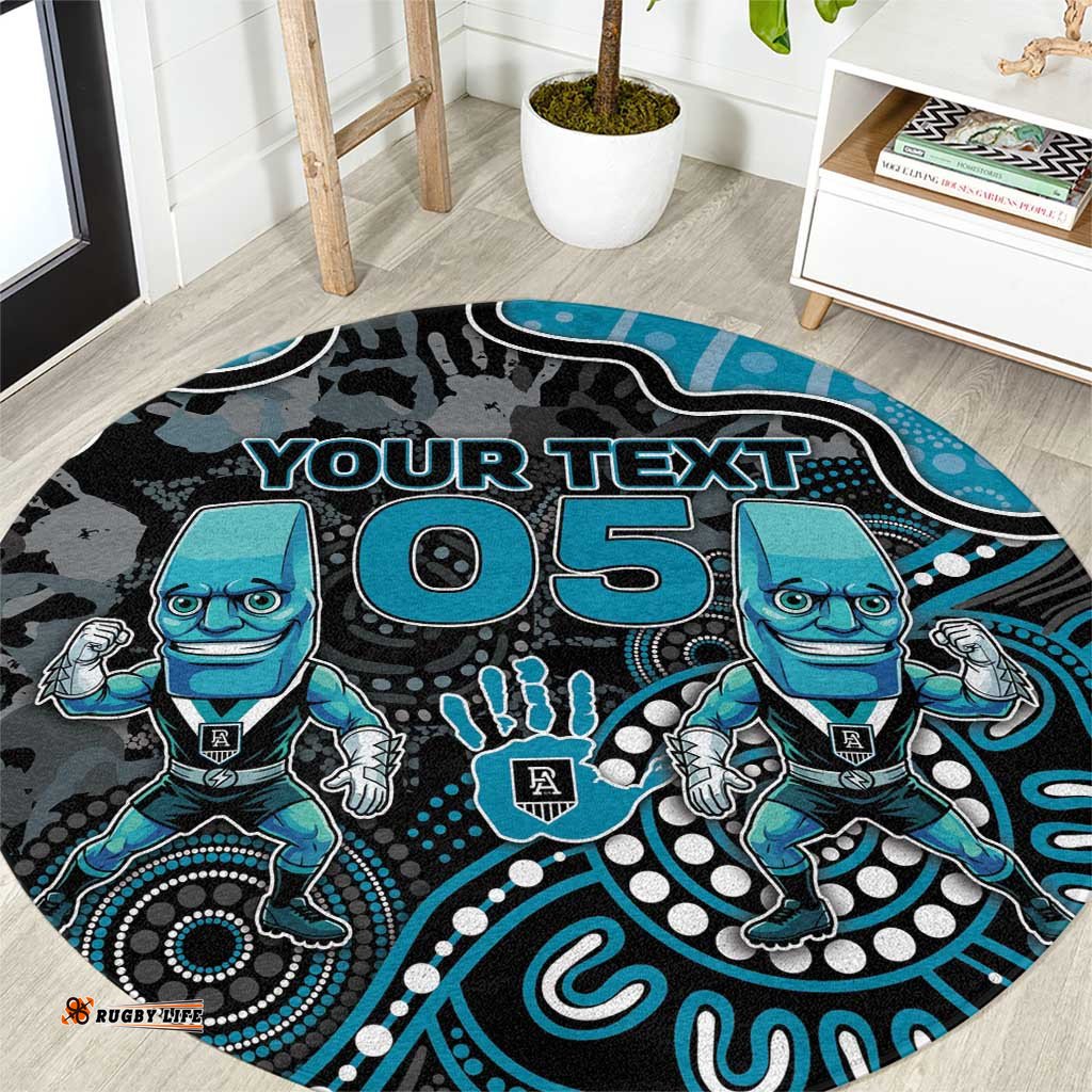 Custom Power Football Round Carpet Aboriginal Dot Art Pattern DT05
