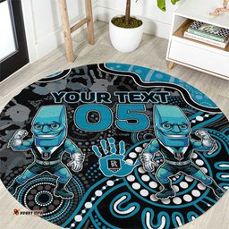 Custom Power Football Round Carpet Aboriginal Dot Art Pattern DT05