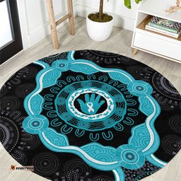 Australia Ovarian Cancer Awareness Round Carpet Brave Strong Teal Ribbon Aboriginal Art LT14