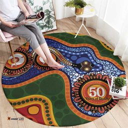 Australia NAIDOC Week 2026 Round Carpet 50 Years of Deadly Dhari Snake Aboriginal Art LT14