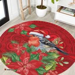 Australian Scarlet Robin Round Carpet Aboriginal Inspired Christmas LT9