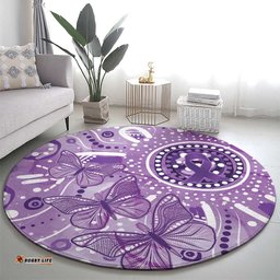 Australia Epilepsy Awareness Indigenous Round Carpet Butterfly Aboriginal Art LT7
